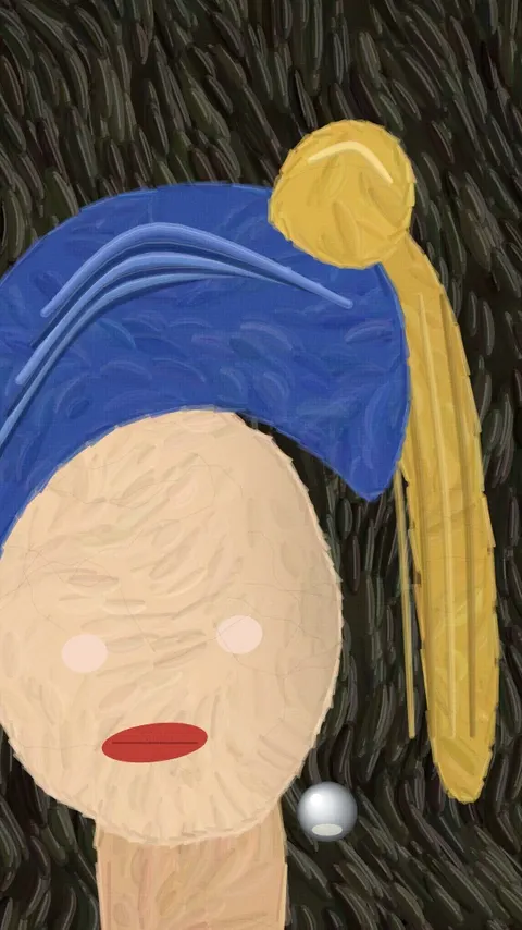 Detalle de La joven de la perla: Turbante