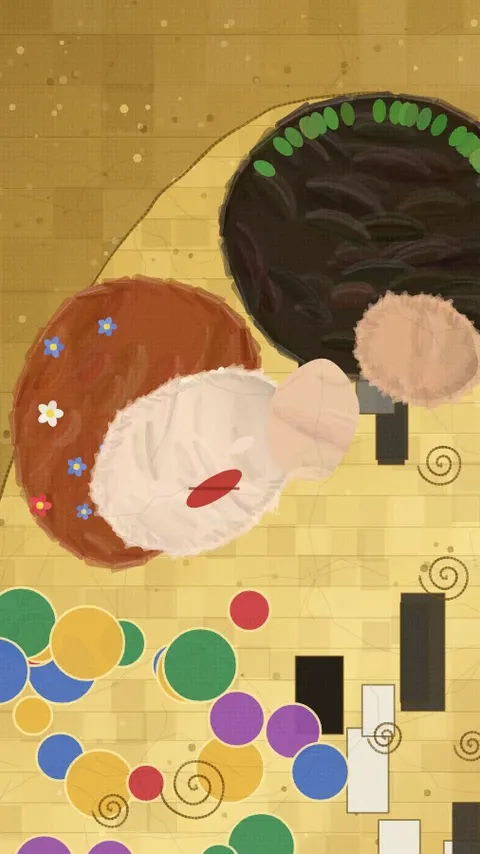 Detalle de El beso: Oro