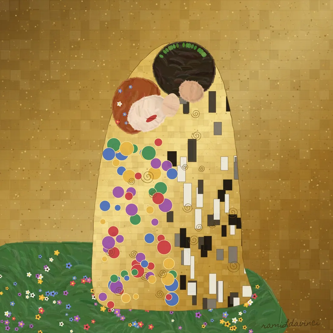El beso — vuestra pareja, en oro